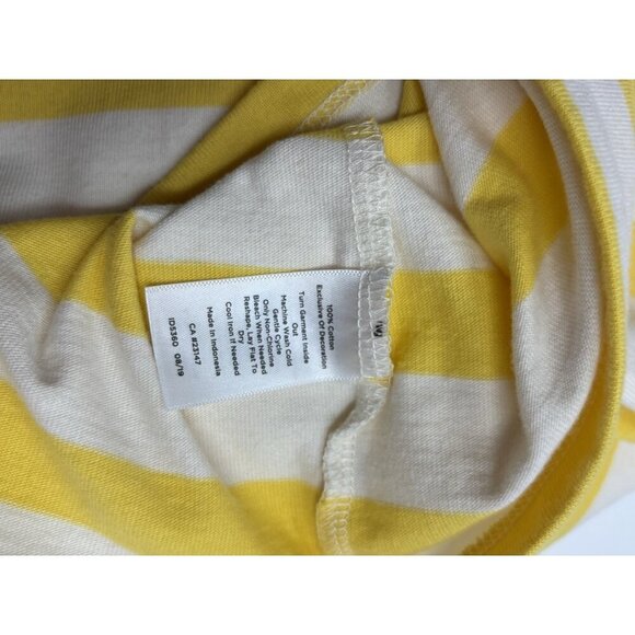 Talbots Women's Medium Yellow Striped Top Shirt Boat Neck Long Sleeve Bow - Picture 10 of 10